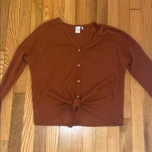 Rust Color Button-Down Sweater